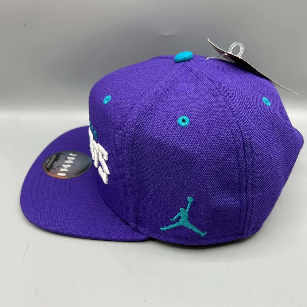 Charlotte Hornets x Air Jordan Hat Men Purple Blue Jumpman Snap Back Cap New